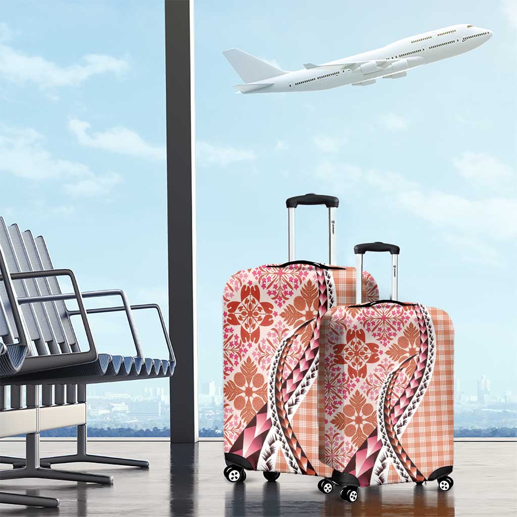 Aloha Vintage Palaka Floral Hawaiian Quilt Luggage Cover Ulaula Motif LT9 - Polynesian Pride