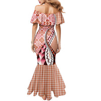 Aloha Vintage Palaka Floral Hawaiian Quilt Mermaid Dress Ulaula Motif LT9 - Polynesian Pride