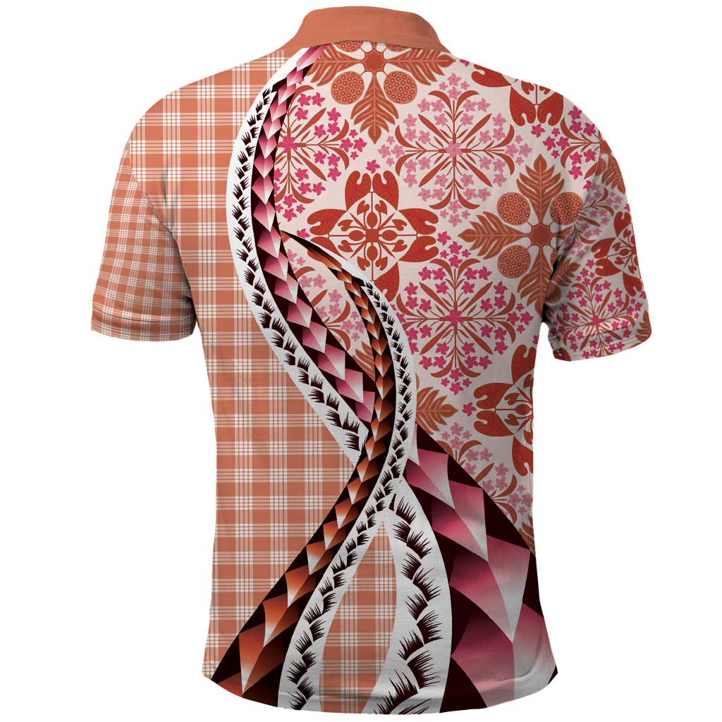 Aloha Vintage Palaka Floral Hawaiian Quilt Polo Shirt Ulaula Motif LT9 - Polynesian Pride