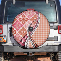 Aloha Vintage Palaka Floral Hawaiian Quilt Spare Tire Cover Ulaula Motif LT9 Red - Polynesian Pride