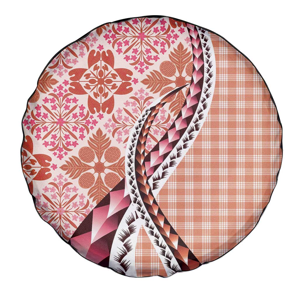 Aloha Vintage Palaka Floral Hawaiian Quilt Spare Tire Cover Ulaula Motif LT9 - Polynesian Pride