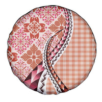 Aloha Vintage Palaka Floral Hawaiian Quilt Spare Tire Cover Ulaula Motif LT9 - Polynesian Pride