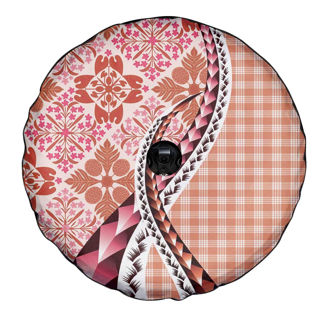 Aloha Vintage Palaka Floral Hawaiian Quilt Spare Tire Cover Ulaula Motif LT9 - Polynesian Pride