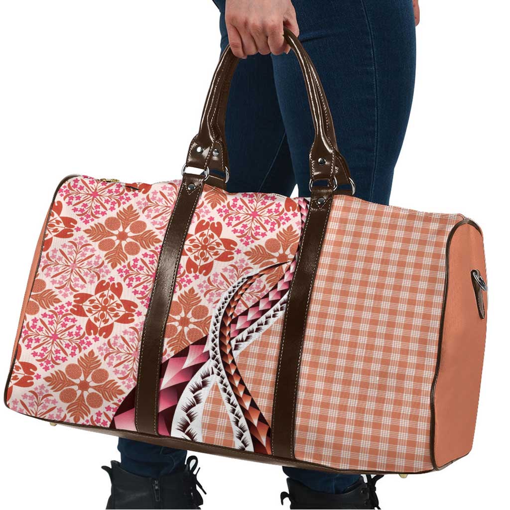 Aloha Vintage Palaka Floral Hawaiian Quilt Travel Bag Ulaula Motif LT9 - Polynesian Pride