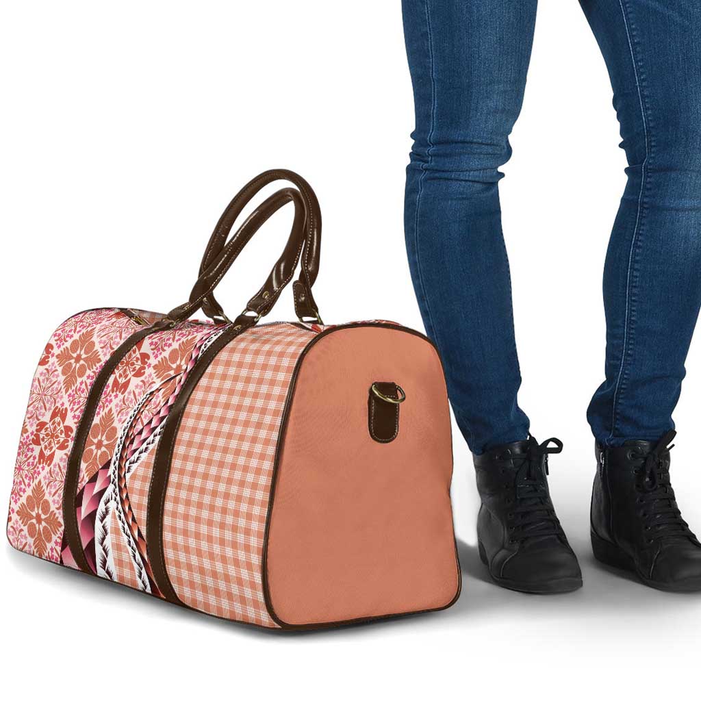 Aloha Vintage Palaka Floral Hawaiian Quilt Travel Bag Ulaula Motif LT9 - Polynesian Pride