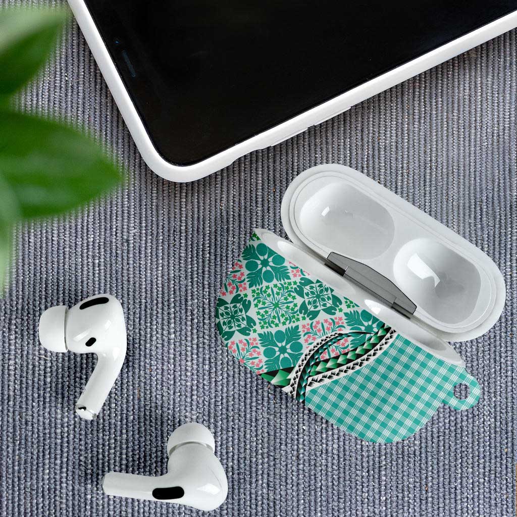 Aloha Vintage Palaka Floral Hawaiian Quilt AirPods Case Polu Motif - Polynesian Pride