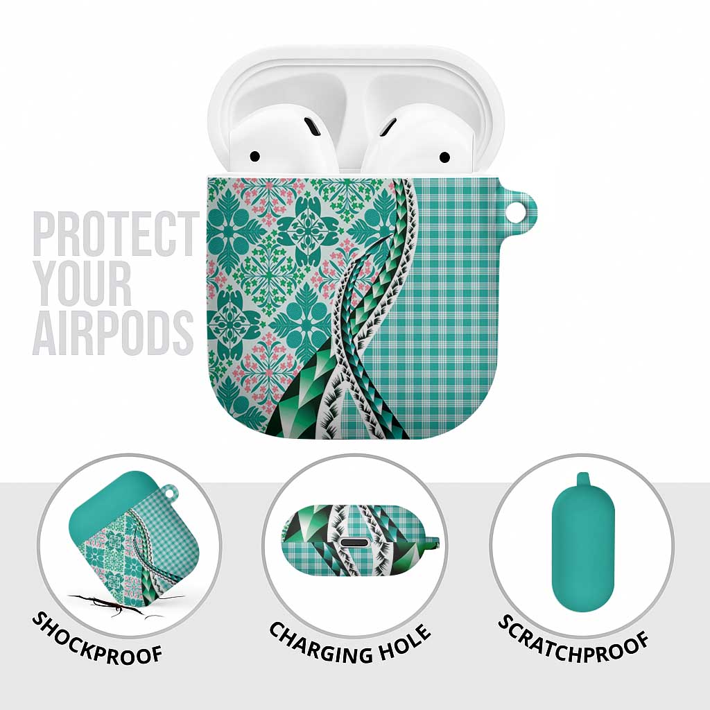 Aloha Vintage Palaka Floral Hawaiian Quilt AirPods Case Polu Motif - Polynesian Pride