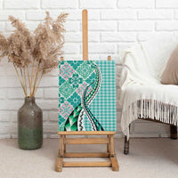 Aloha Vintage Palaka Floral Hawaiian Quilt Canvas Wall Art Polu Motif - Polynesian Pride