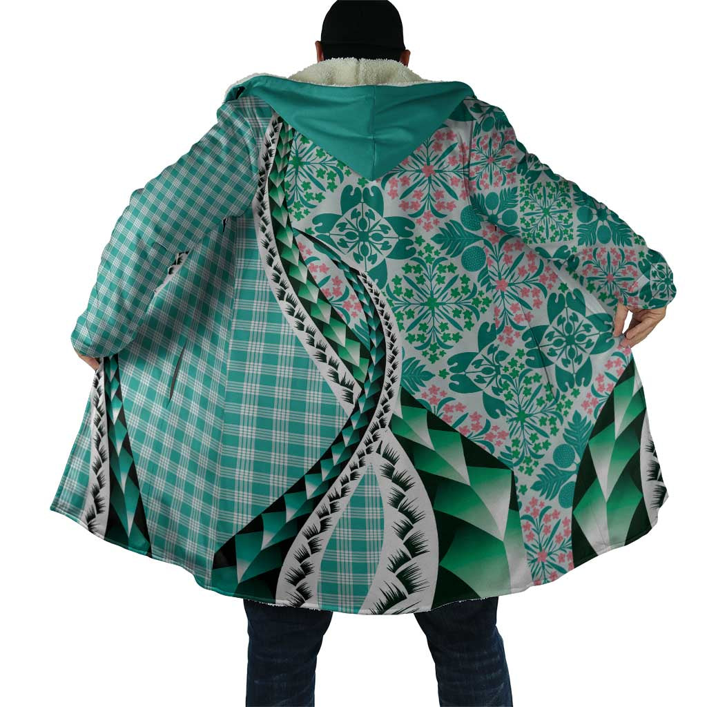 Aloha Vintage Palaka Floral Hawaiian Quilt Cloak Polu Motif - Polynesian Pride