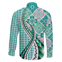 Aloha Vintage Palaka Floral Hawaiian Quilt Family Matching Short Sleeve Bodycon Dress and Hawaiian Shirt Polu Motif LT9 - Polynesian Pride