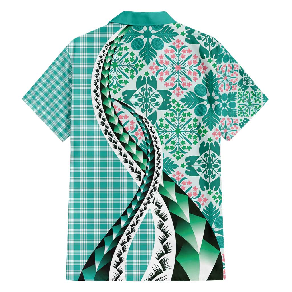 Aloha Vintage Palaka Floral Hawaiian Quilt Hawaiian Shirt Polu Motif LT9 - Polynesian Pride