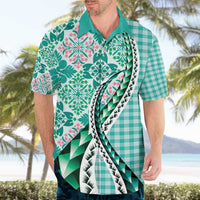 Aloha Vintage Palaka Floral Hawaiian Quilt Hawaiian Shirt Polu Motif LT9 - Polynesian Pride