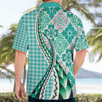 Aloha Vintage Palaka Floral Hawaiian Quilt Hawaiian Shirt Polu Motif LT9 - Polynesian Pride