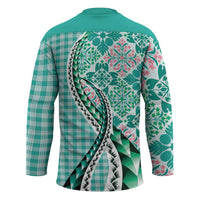 Aloha Vintage Palaka Floral Hawaiian Quilt Hockey Jersey Polu Motif LT9 - Polynesian Pride