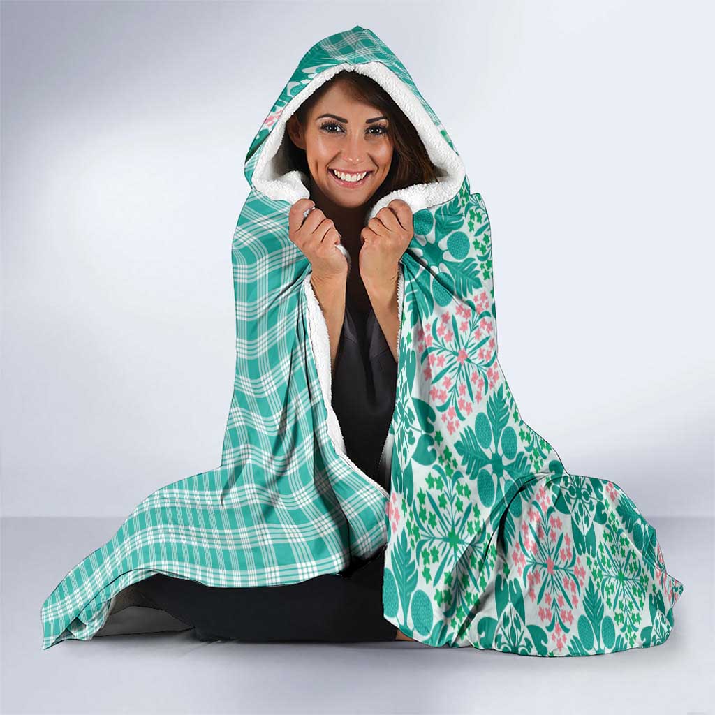 Aloha Vintage Palaka Floral Hawaiian Quilt Hooded Blanket Polu Motif LT9 - Polynesian Pride