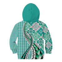 Aloha Vintage Palaka Floral Hawaiian Quilt Kid Hoodie Polu Motif LT9 - Polynesian Pride