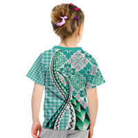 Aloha Vintage Palaka Floral Hawaiian Quilt Kid T Shirt Polu Motif LT9 - Polynesian Pride