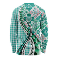 Aloha Vintage Palaka Floral Hawaiian Quilt Long Sleeve Shirt Polu Motif LT9 - Polynesian Pride