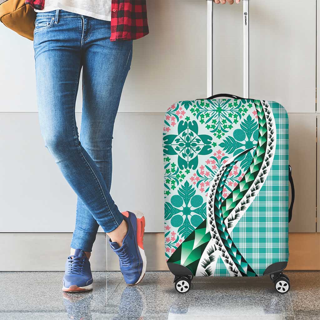 Aloha Vintage Palaka Floral Hawaiian Quilt Luggage Cover Polu Motif LT9 - Polynesian Pride