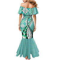 Aloha Vintage Palaka Floral Hawaiian Quilt Mermaid Dress Polu Motif LT9 - Polynesian Pride