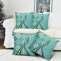 Aloha Vintage Palaka Floral Hawaiian Quilt Pillow Cover Polu Motif - Polynesian Pride