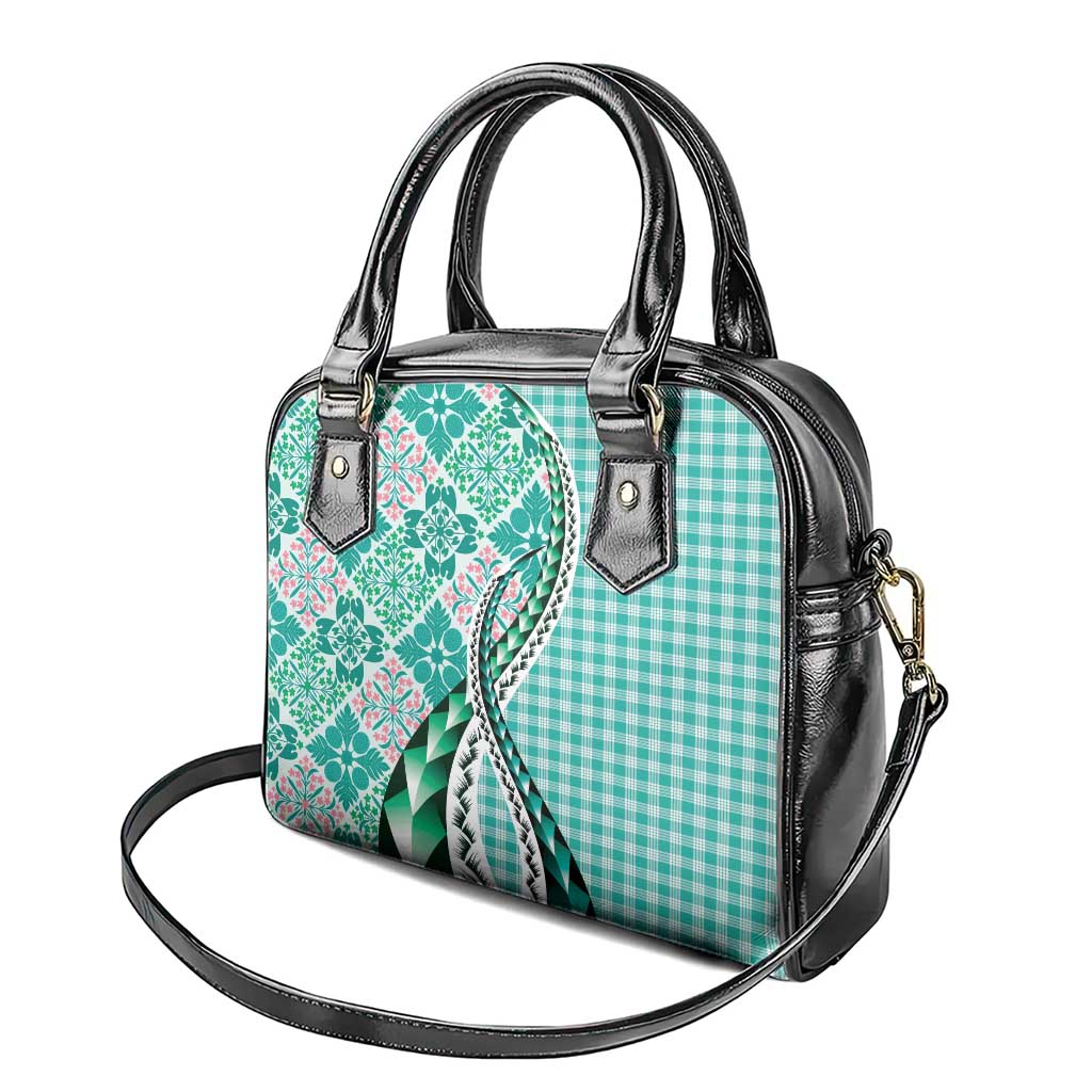 Aloha Vintage Palaka Floral Hawaiian Quilt Shoulder Handbag Polu Motif - Polynesian Pride
