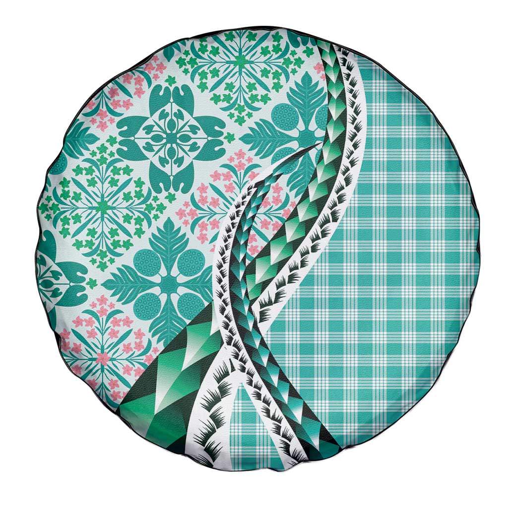 Aloha Vintage Palaka Floral Hawaiian Quilt Spare Tire Cover Polu Motif LT9 - Polynesian Pride