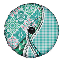Aloha Vintage Palaka Floral Hawaiian Quilt Spare Tire Cover Polu Motif LT9 - Polynesian Pride