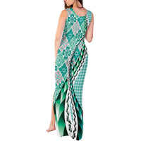 Aloha Vintage Palaka Floral Hawaiian Quilt Tank Maxi Dress Polu Motif LT9 - Polynesian Pride