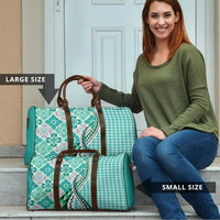 Aloha Vintage Palaka Floral Hawaiian Quilt Travel Bag Polu Motif LT9 - Polynesian Pride