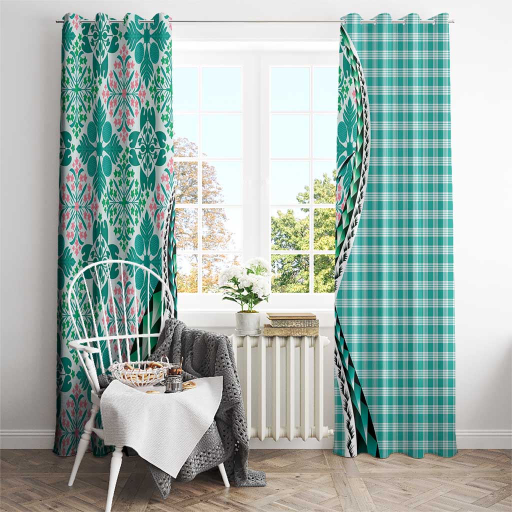 Aloha Vintage Palaka Floral Hawaiian Quilt Window Curtain Polu Motif - Polynesian Pride