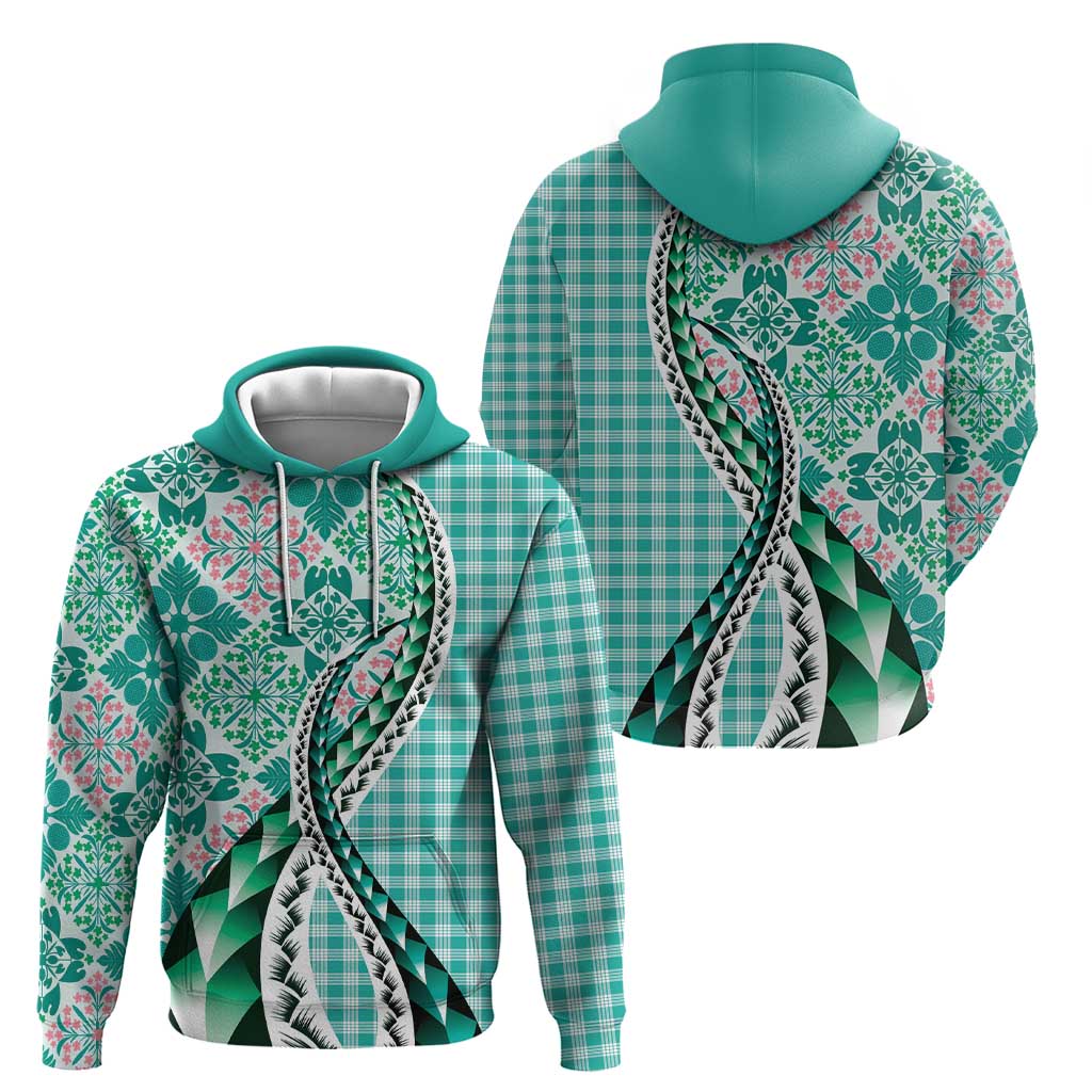 Aloha Vintage Palaka Floral Hawaiian Quilt Zip Hoodie Polu Motif LT9 - Polynesian Pride
