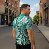 Aloha Vintage Palaka Floral Hawaiian Quilt Zipper Polo Shirt Polu Motif LT9 - Polynesian Pride