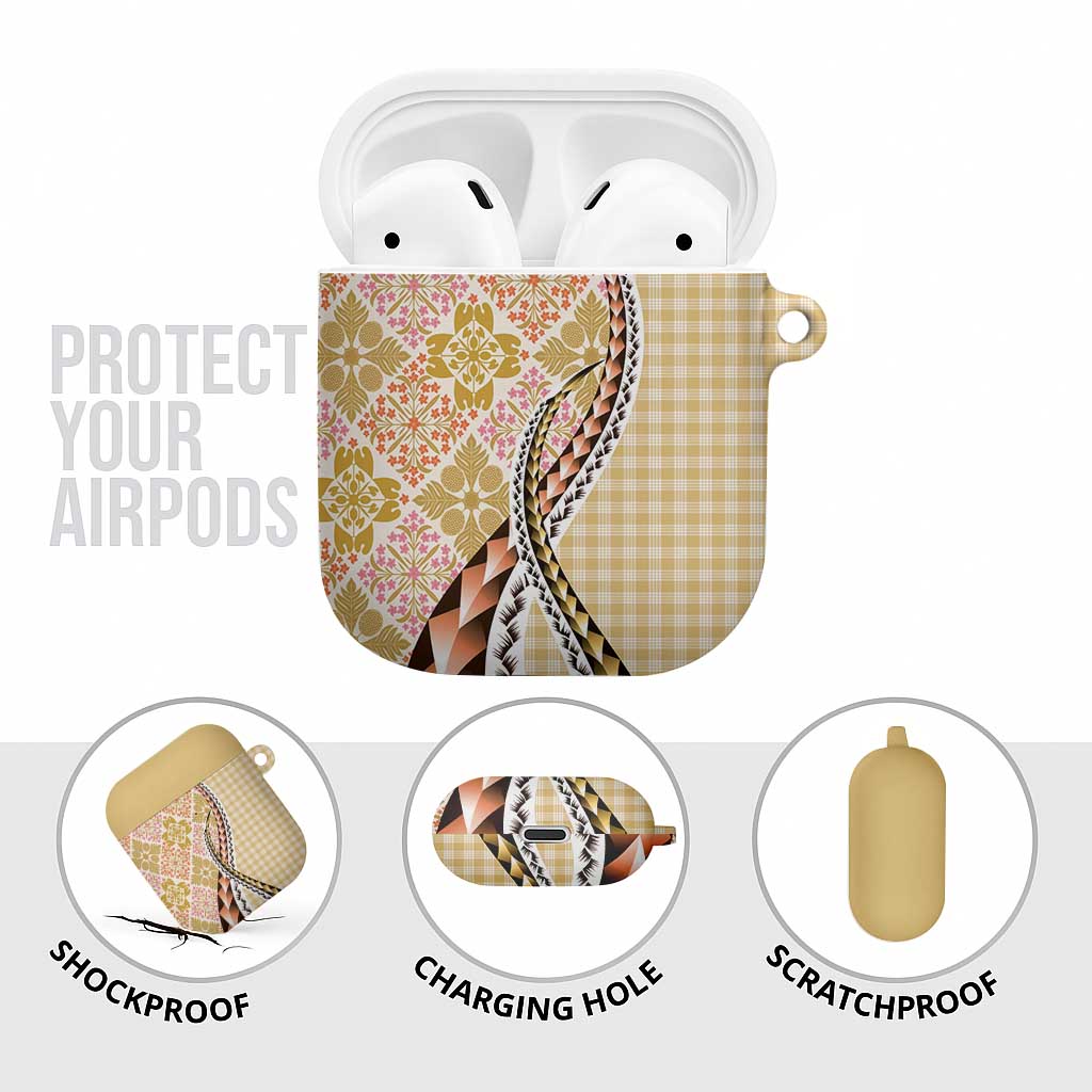 Aloha Vintage Palaka Floral Hawaiian Quilt AirPods Case Melemele Motif LT9 - Polynesian Pride