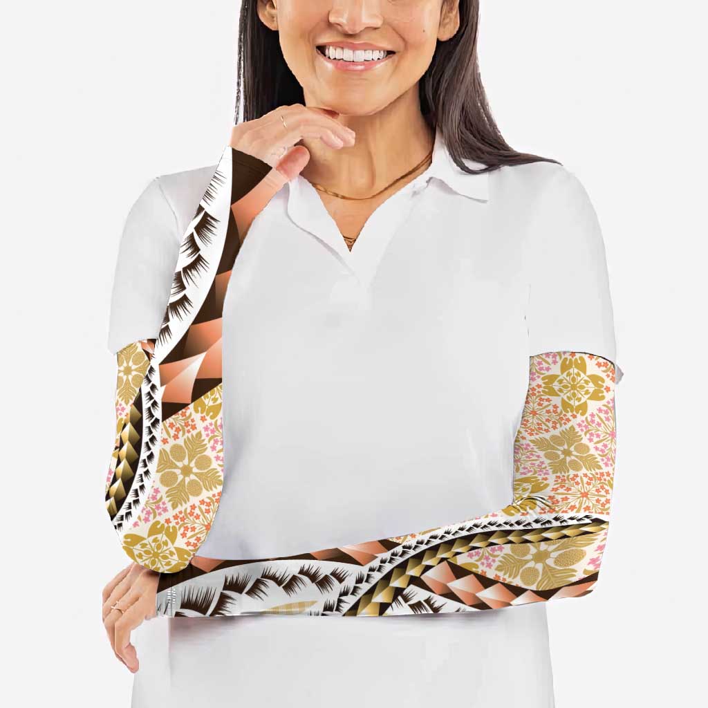 Aloha Vintage Palaka Floral Hawaiian Quilt Arm Sleeves Melemele Motif LT9 - Polynesian Pride