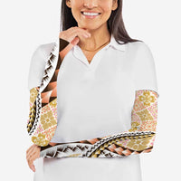 Aloha Vintage Palaka Floral Hawaiian Quilt Arm Sleeves Melemele Motif LT9 - Polynesian Pride