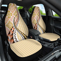 Aloha Vintage Palaka Floral Hawaiian Quilt Car Seat Cover Melemele Motif LT9 One Size Yellow - Polynesian Pride
