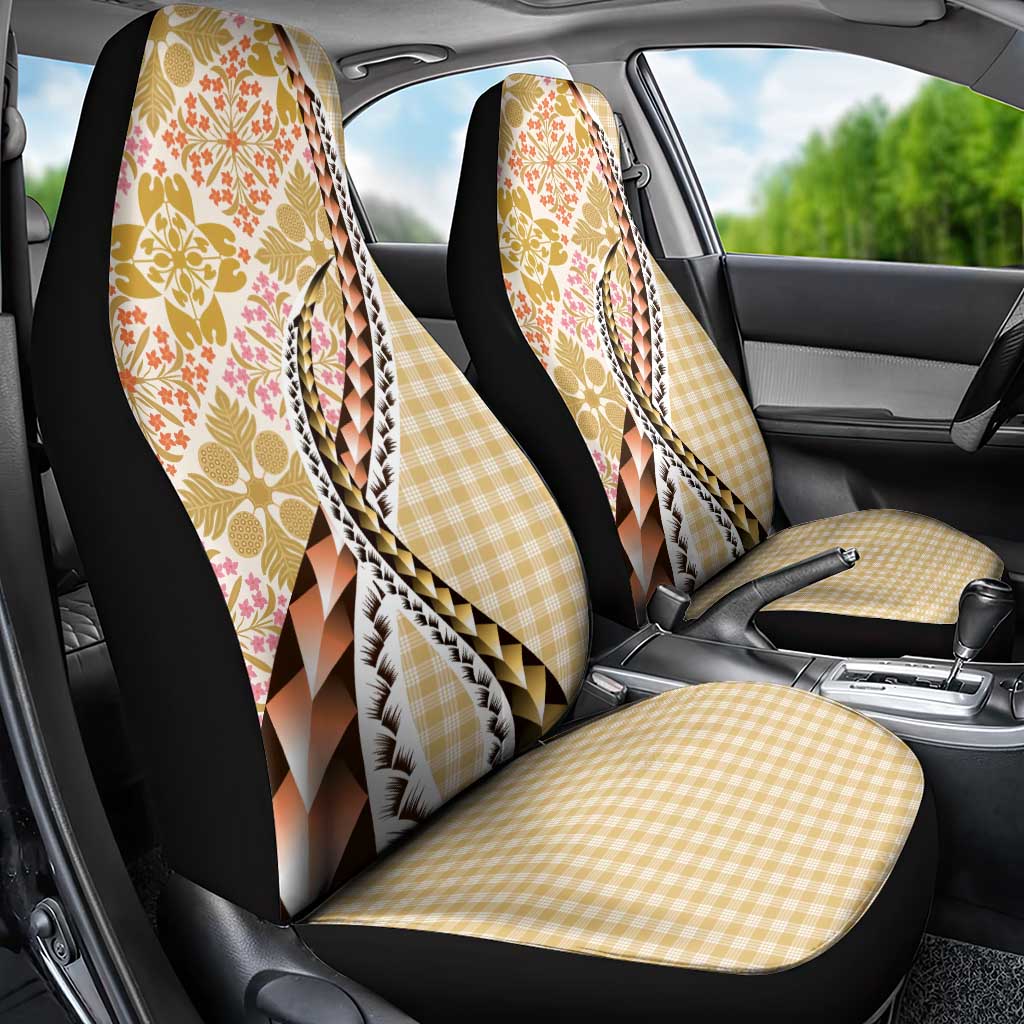 Aloha Vintage Palaka Floral Hawaiian Quilt Car Seat Cover Melemele Motif LT9 - Polynesian Pride