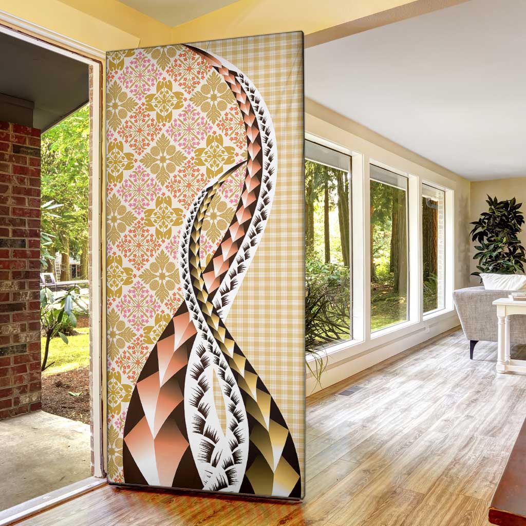 Aloha Vintage Palaka Floral Hawaiian Quilt Door Cover Melemele Motif LT9 - Polynesian Pride