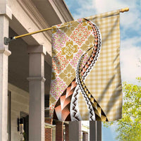 Aloha Vintage Palaka Floral Hawaiian Quilt Garden Flag Melemele Motif LT9 House Flag Yellow - Polynesian Pride