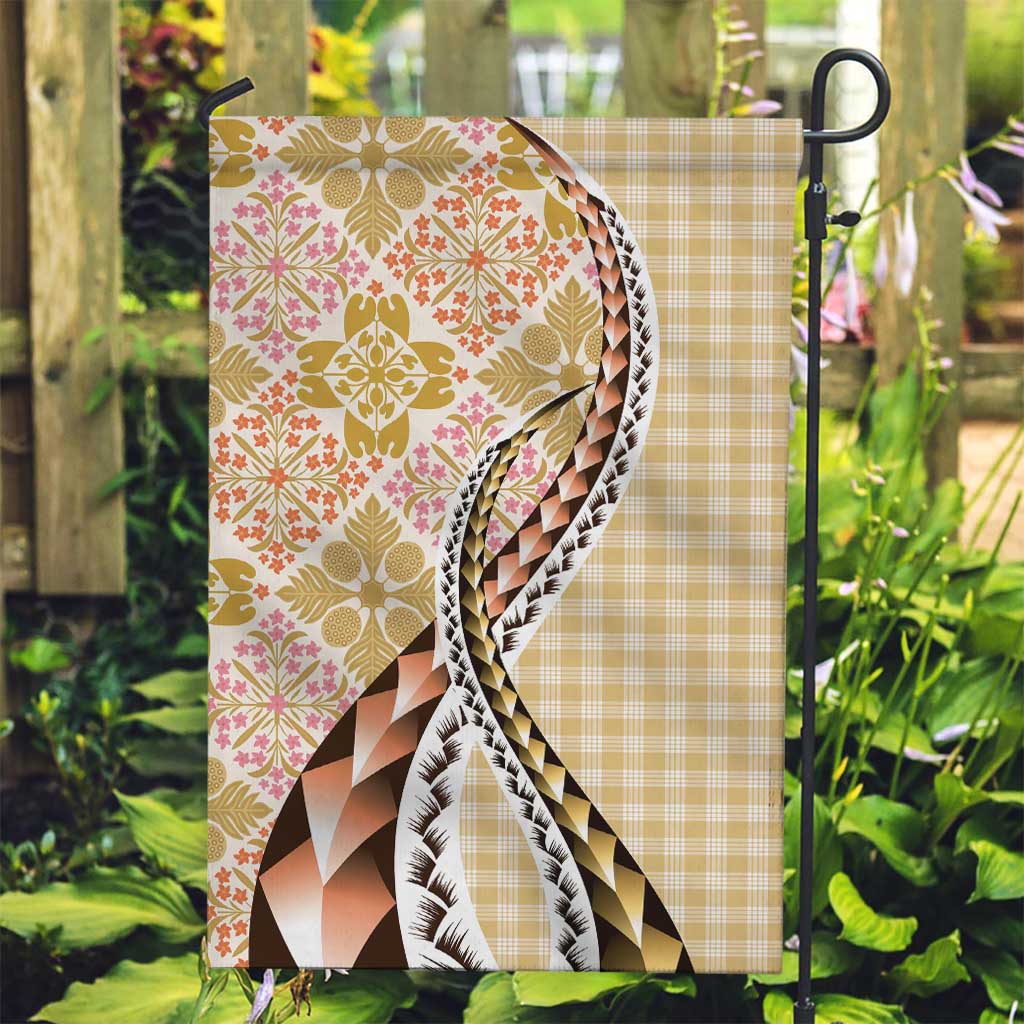 Aloha Vintage Palaka Floral Hawaiian Quilt Garden Flag Melemele Motif LT9 Garden Flag Yellow - Polynesian Pride