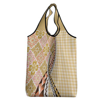 Aloha Vintage Palaka Floral Hawaiian Quilt Grocery Bag Melemele Motif LT9 - Polynesian Pride