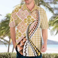 Aloha Vintage Palaka Floral Hawaiian Quilt Hawaiian Shirt Melemele Motif LT9 - Polynesian Pride