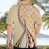 Aloha Vintage Palaka Floral Hawaiian Quilt Hawaiian Shirt Melemele Motif LT9 - Polynesian Pride
