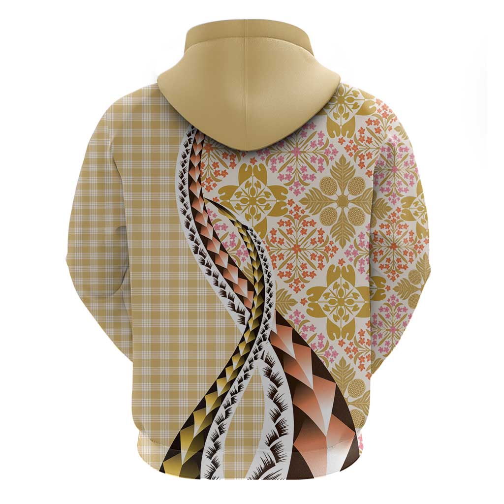 Aloha Vintage Palaka Floral Hawaiian Quilt Hoodie Melemele Motif LT9 - Polynesian Pride