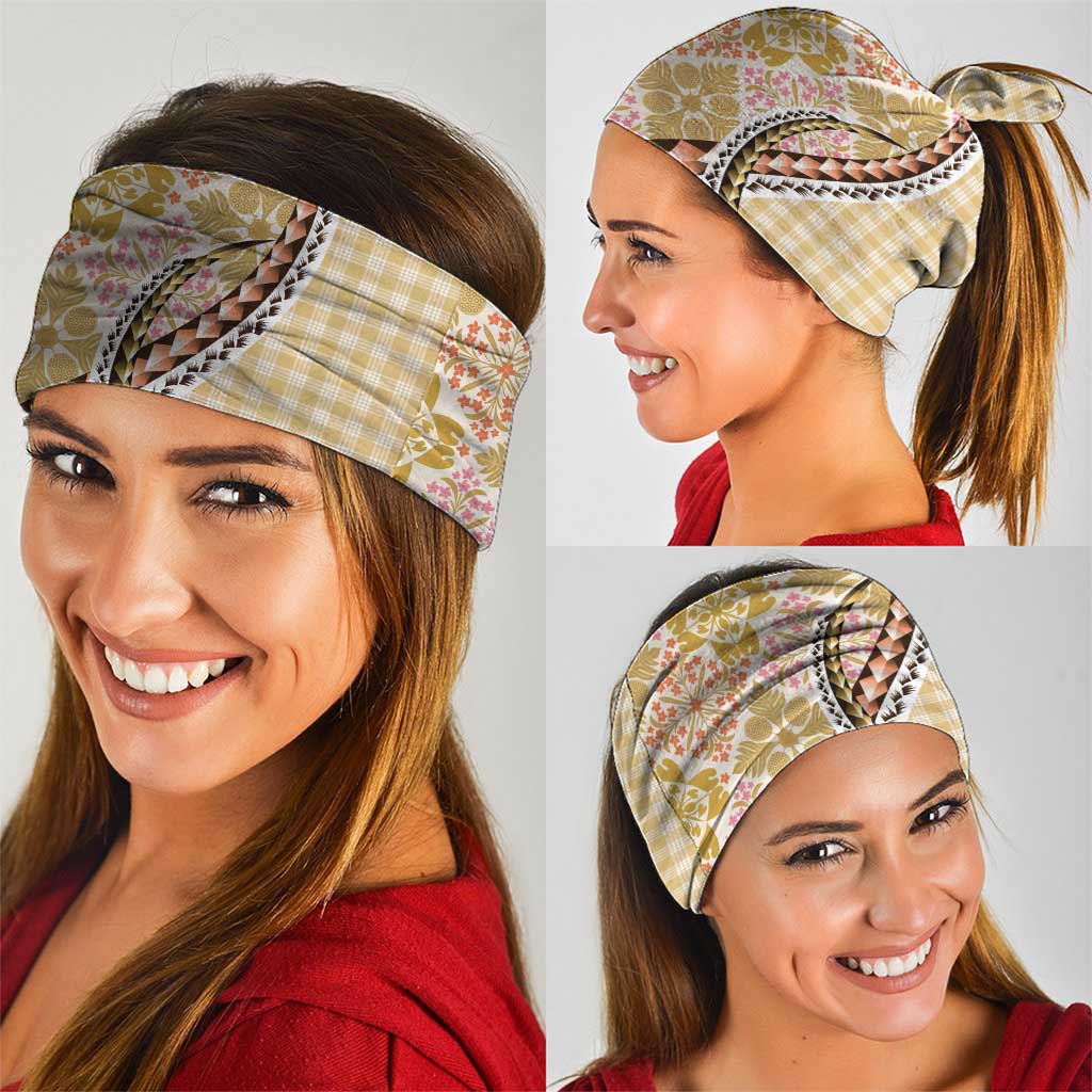 Aloha Vintage Palaka Floral Hawaiian Quilt Neck Gaiter Melemele Motif - Polynesian Pride