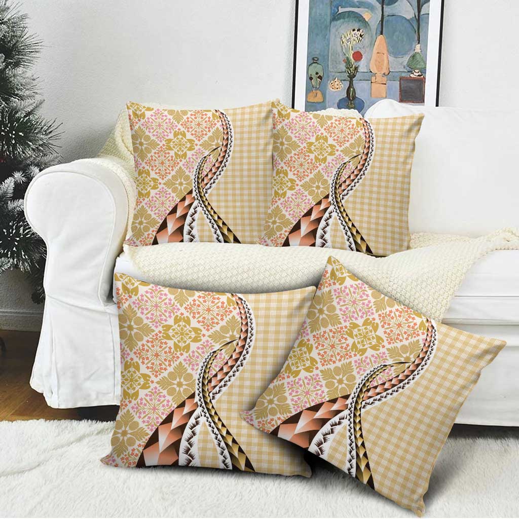 Aloha Vintage Palaka Floral Hawaiian Quilt Pillow Cover Melemele Motif LT9 - Polynesian Pride