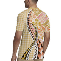 Aloha Vintage Palaka Floral Hawaiian Quilt Rugby Jersey Melemele Motif LT9 - Polynesian Pride