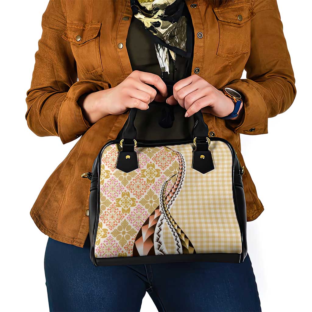Aloha Vintage Palaka Floral Hawaiian Quilt Shoulder Handbag Melemele Motif - Polynesian Pride