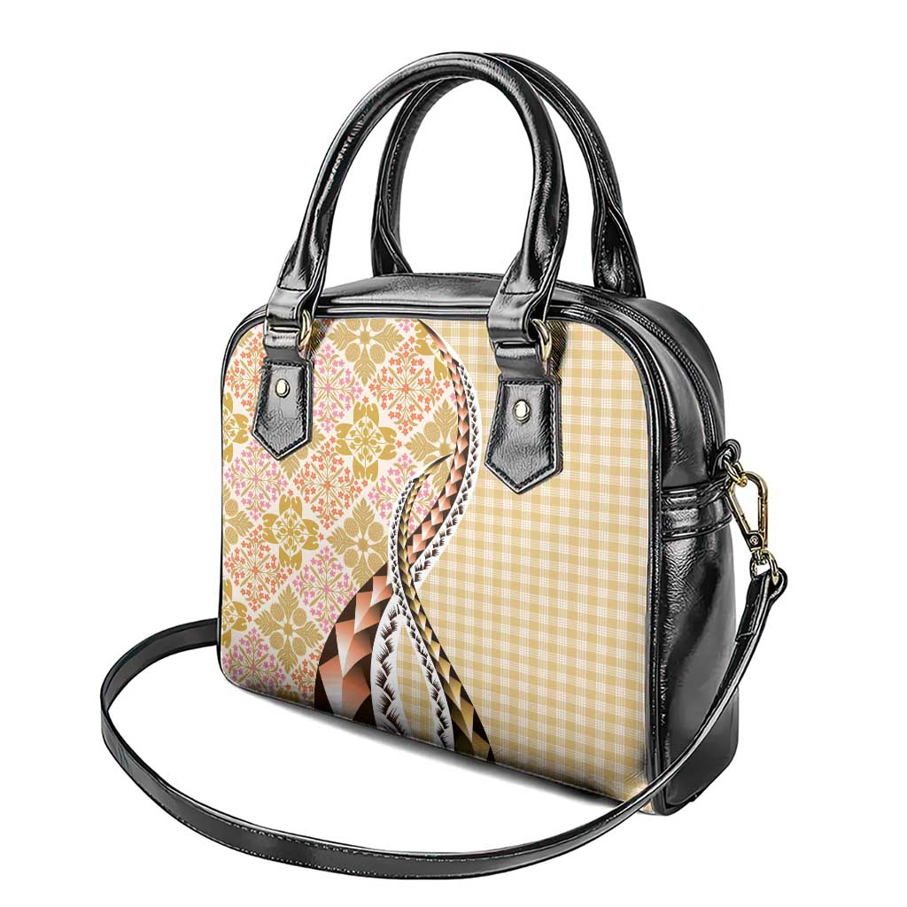 Aloha Vintage Palaka Floral Hawaiian Quilt Shoulder Handbag Melemele Motif - Polynesian Pride